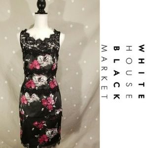 Black House White Market Floral & Black Lace Dress
